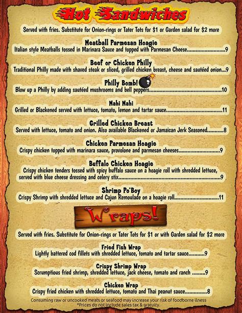 Cheers Restaurant & Bar - Menu