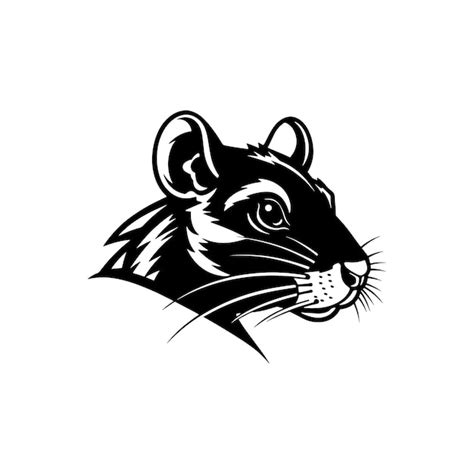 Premium Vector | A black vector illustration logo of mouse with white background