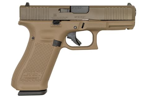 Glock 45 9mm Pistol with Front Slide Serrations, FDE Frame and Patriot Brown Slide Finish ...