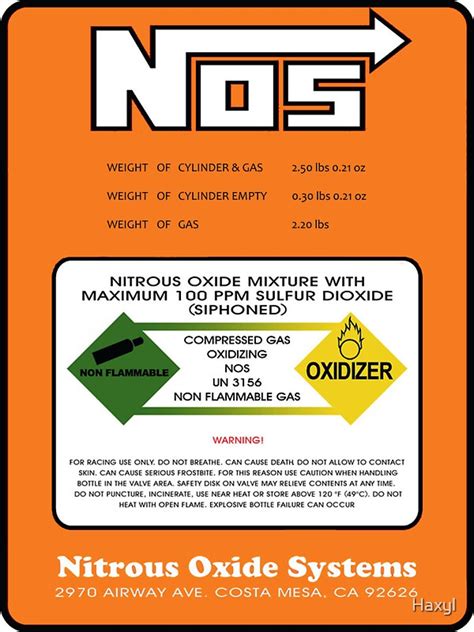 "NOS Nitrous Bottle Label" Stickers by Haxyl | Redbubble