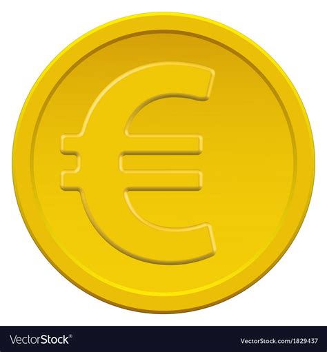 Gold euro coin Royalty Free Vector Image - VectorStock