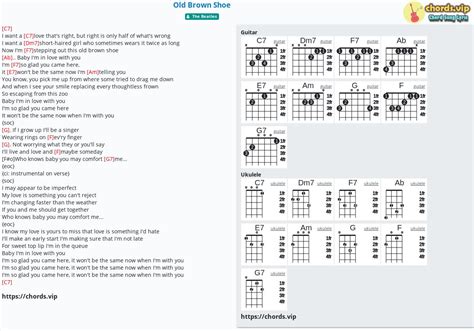 Chord: Old Brown Shoe - The Beatles - tab, song lyric, sheet, guitar ...