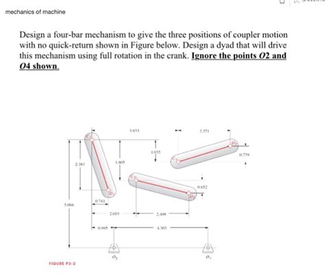 Solved mechanics of machine Design a four-bar mechanism to | Chegg.com