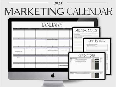 2023 Marketing Calendar Template, Marketing Planner, Digital Calendar ...