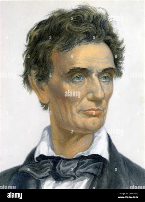 Abraham Lincoln from a portrait drawn by Joseph E. Baker, shortly after his 1860 Presidential ...