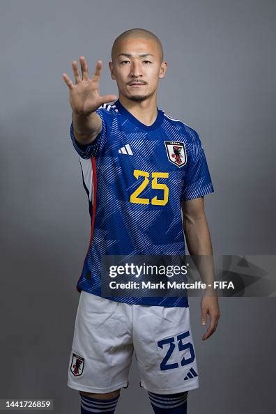 Daizen Maeda of Japan poses during the official FIFA World Cup Qatar ...