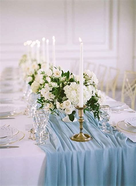 B-COOL Chiffon Table Runners 27 x120 Inches White Comfortable Table ...