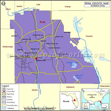 Map of Polk County Fl | County map, Polk county, Map of florida