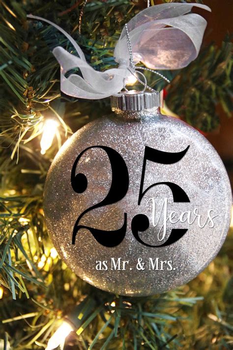 25th Wedding Anniversary Christmas Ornament Personalized | Etsy ...