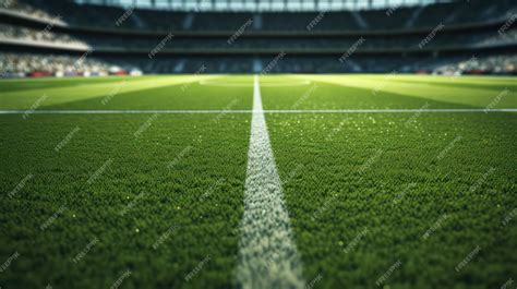 Premium AI Image | Football soccer pitch with grass pattern3d rendering