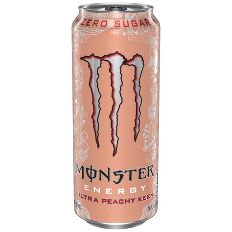 Monster Energy Ultra Peachy Keen Sugar Free Energy Drink, 12 fl oz, 6