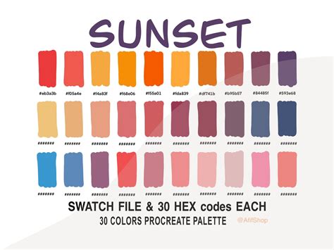 Sunset Color Palette, IPad Graphic by AfifShop · Creative Fabrica