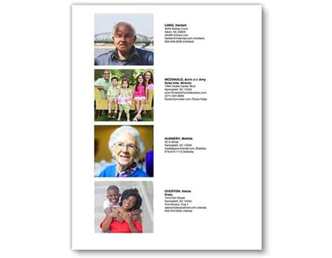 Photo Directory Template Free - FREE PRINTABLE TEMPLATES