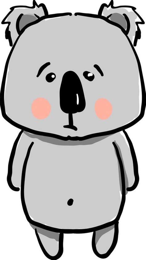 Sad koala, illustration, vector on white background. 13610489 Vector ...