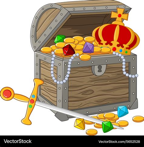 Open treasure chest Royalty Free Vector Image - VectorStock