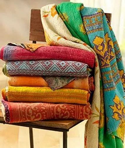 Multicolor Cotton Vintage Kantha Quilts at Rs 249 in Jaipur | ID: 22281474562