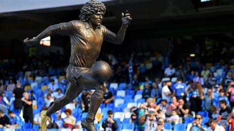 Napoli honour Maradona with golden left-foot statue