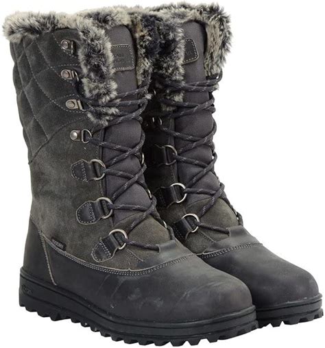 Mountain Warehouse Vostock Womens Snow Boots - Waterproof, Sturdy Grip, Leather, Textile Upper ...