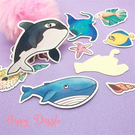 Cute sea animals sticker set for decoration and planners | Etsy | Animal stickers, Sea animals ...