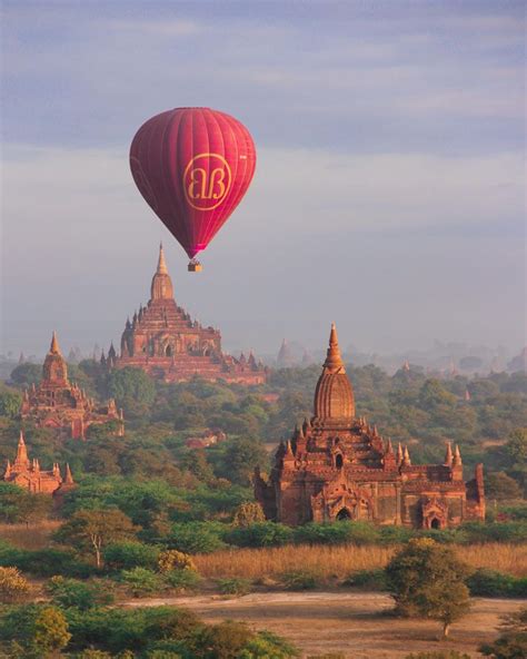 Glorious sunset's afterglows are shining on the countless pagodas of ...