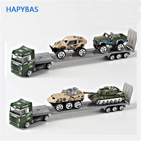 Alloy Car Transporter 1:64 army truck with cars vehicles alloy metal ...