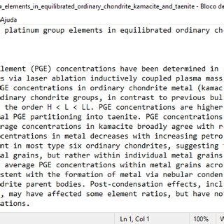 Example of an exported .txt file with the content of a publication... | Download Scientific Diagram