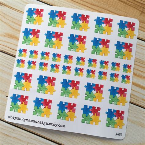 Autism Rainbow Puzzle Piece Stickers ID489