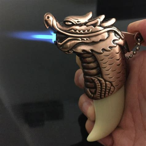Refillable Jet Flame Butane Torch Cigar Windproof Dragon Style Cigarette Lighter - One Lighter ...