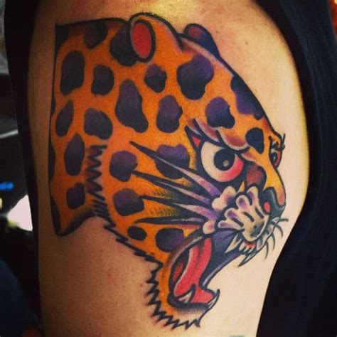 8 Awesome Traditional Leopard Head Tattoos - Tattoo World