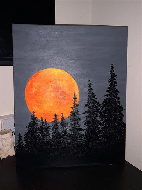 Blood moon painting | Sky art painting, Nature art painting, Abstract art painting