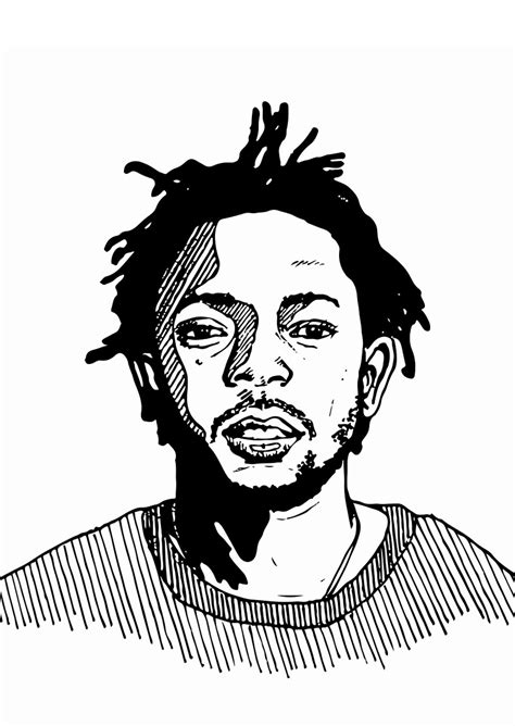 PAPERFOXNL - Kendrick Lamar - black and white fineliner illustration ...