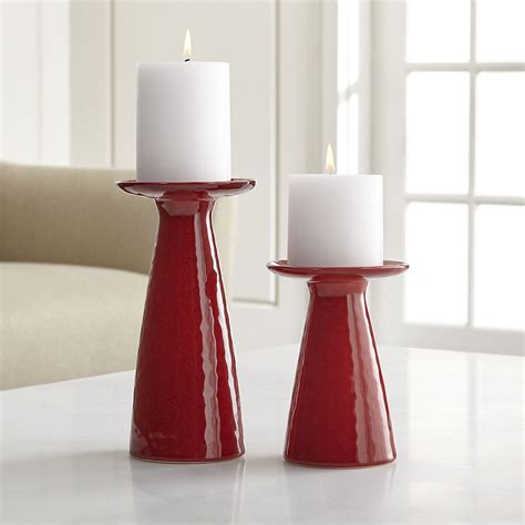 CerisePillarHolderGroupSHF16 | Candle holders, Red pillar candles, Pillar candle holders