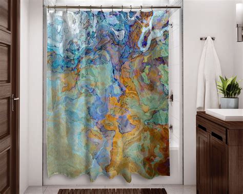 Contemporary shower curtain abstract art bathroom decor | Etsy