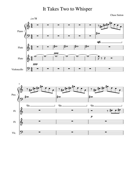 Flutes short love song Sheet music for Piano, Flute, Cello | Download ...