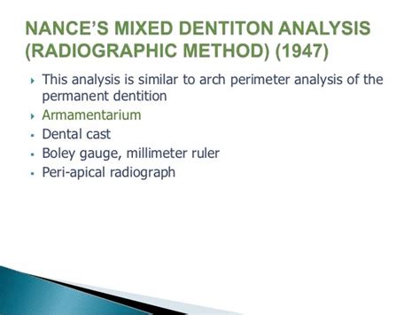 Mixed dentition analysis