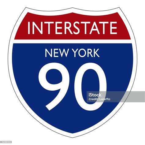 Interstate New York 90 Sign Stock Illustration - Download Image Now ...