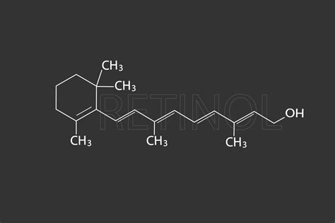 Retinol molecular skeletal chemical formula 39549299 Vector Art at Vecteezy