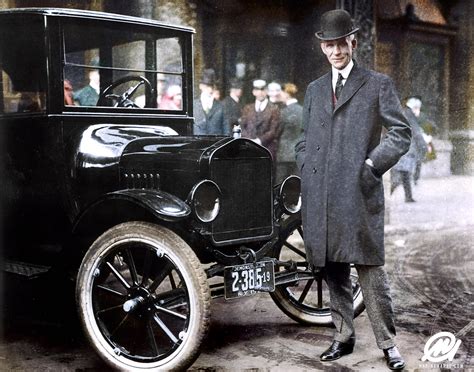 Henry Ford in 1921 with his Model T. : r/ColorizedHistory