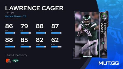 Lawrence Cager TOTW 87 OVR - Madden NFL 23 - MUT.GG