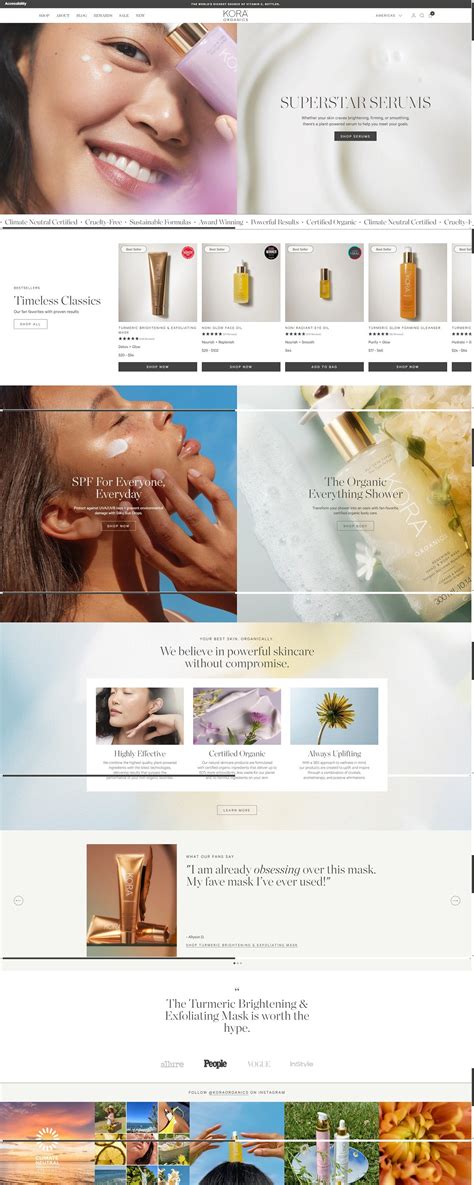 Kora Organics | eCommerce Website Design Gallery & Tech Inspiration