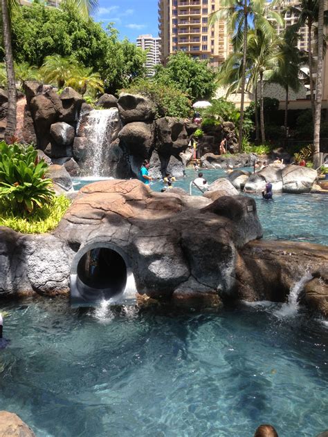 Lagoon Pool at the Hilton Hawaiian Village, Honolulu, Hawaii, USA