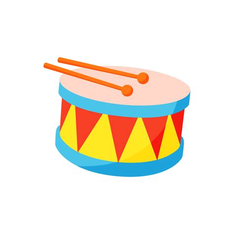 Cute kids musical instrument drum with sticks. Vector illustration ...