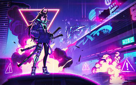 1920x1200 Katana Anime Girl Neon 4k 1080P Resolution ,HD 4k Wallpapers ...