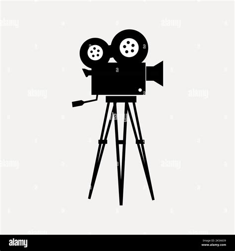 Vintage video camera silhouette clipart, object illustration vector Stock Vector Image & Art - Alamy