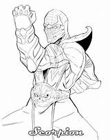 Mortal Kombat Scorpion Adult Coloring Pages sketch template