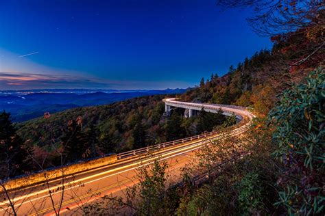 "Linn Cove Viaduct at Nighttime, Milepost 304.4" by Mike Koenig