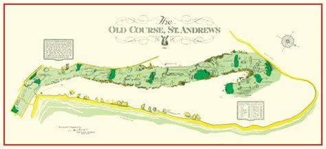 The Old Course at St. Andrews vintage map - original design by Allister ...