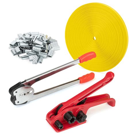 Box Packing Strapping Tool, Manual Sealer Heavy Duty Poly Strapping Tensioner Cutter Tool Kits ...