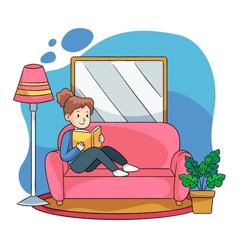 Free Vector | Illustration of a person relaxing at home