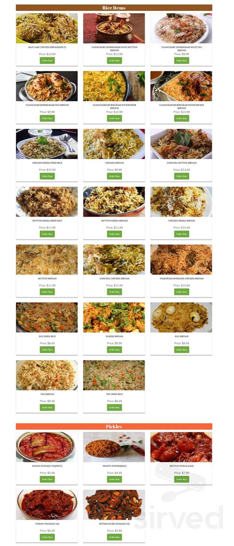 Sai Gayatri Curry Point menu in Frisco, Texas, USA